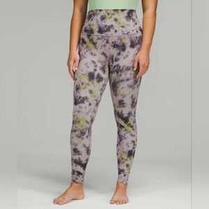 Lululemon Align Super-High-Rise Pant Leggings 28" W5DM5S Tie Dye Mauve Gray Sz 4